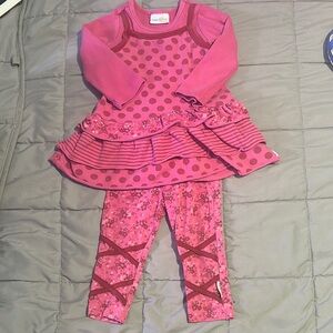 Pink Polka Dot Dress with Leggings